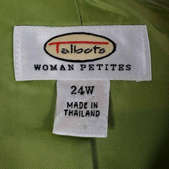 Talbots Blazer Women's Size 24W Linen Jacket Chartreuse Green - Picture 5 of 8